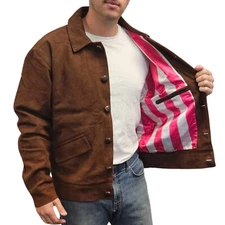 Suede Jacket With Candy Stripe Lining Jerry Seinfeld TV Show Reversible Episode