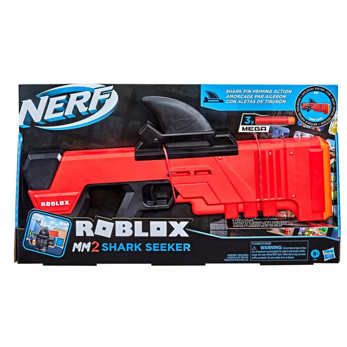 Brand New Hasbro Nerf Mega Roblox MM2 Shark Seeker With In Game Digital Code  195166124346