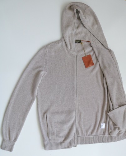 $2685 LORO PIANA Silver Gray Soft Baby Cashmere Bomber Jacket Hoodie 54 Euro XL - Picture 5 of 11