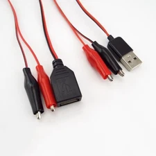 USB Male to Female Test with For Alligator Clip for Electrical Testing