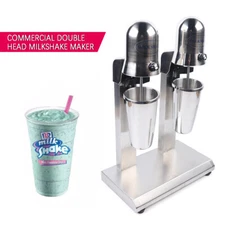 Commercial Dual Heads Stainless Steel Milk Shake Machine 560W Drink & Milk Mixer