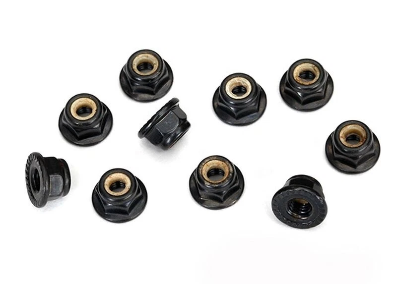 Traxxas TRX8347 Stopmutter mit Flansch 4mm, verzahnt, schwarz 4-Tec 2.0&3.0, TRX - Bild 1 von 1
