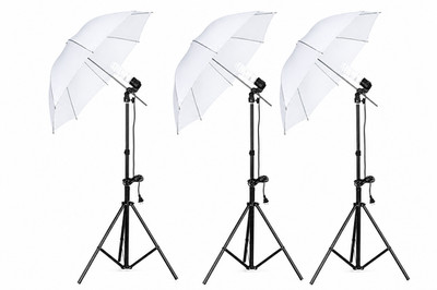   Photography Lighting Kit 3 Pack Umbrella Soft Light Adjustable Stand Set