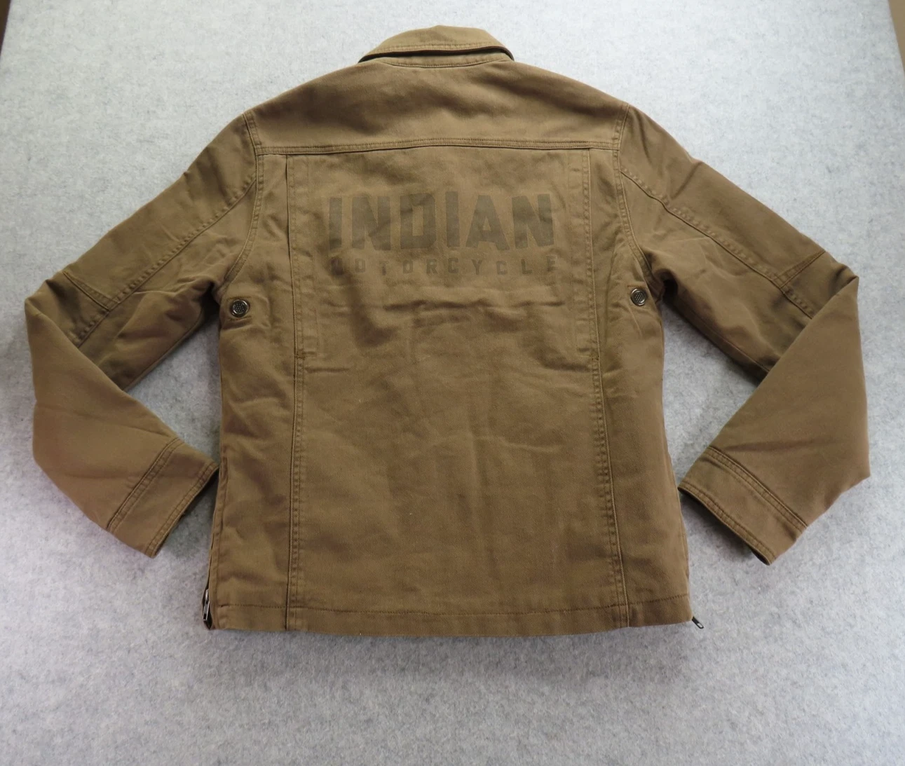 Indian Motorcycle Burt 2 Jacket Mens Small Brown Canvas Quilted Full Zip Riding image 1