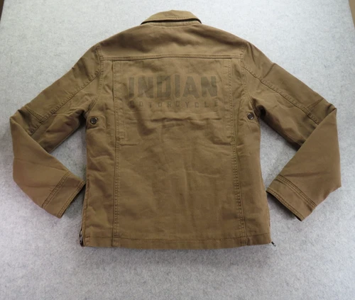 Indian Motorcycle Burt 2 Jacket Mens Small Brown Canvas Quilted Full Zip Riding - product listing photo