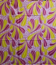 OOP Chocolate Lollipop Freespirit Cotton Fabric Yellow Pink Abstract 2 Yds X 45"