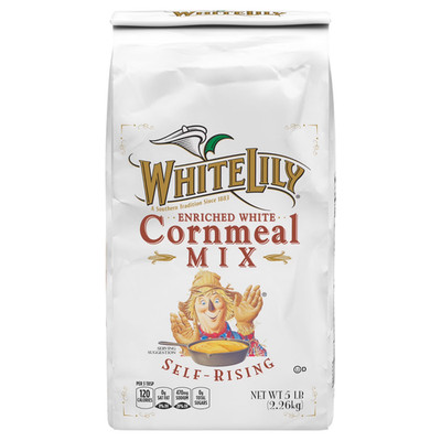 White Lily Self-Rising Enriched White Cornmeal Mix, 5 lb Bag