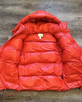 H&M Red Nylon Oversized Hooded Down Puffer Jacket Size XS Women's