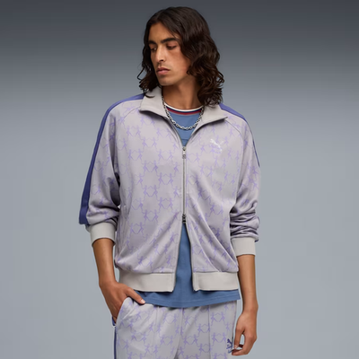 Puma x KIDSUPER T7 Track Jacket Gray Echo Purple Mens Sz L 632373