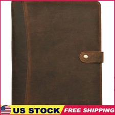 Handmade Full Grain Leather Padfolio Organizer W/ Card Slots  Pen Loops New