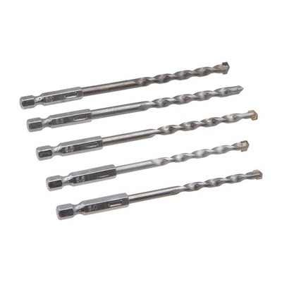 Sechskantschaft 5 Stück Massenbohrer 5, 5,5, 6, 6,5 & 7 mm Bits Wand Ziegel Löcher