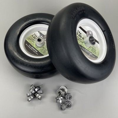 13 X 5.00 6 Flat Free Lawn Mower Tire & Wheel Zero Turn Mower Front Tires 2 Pack