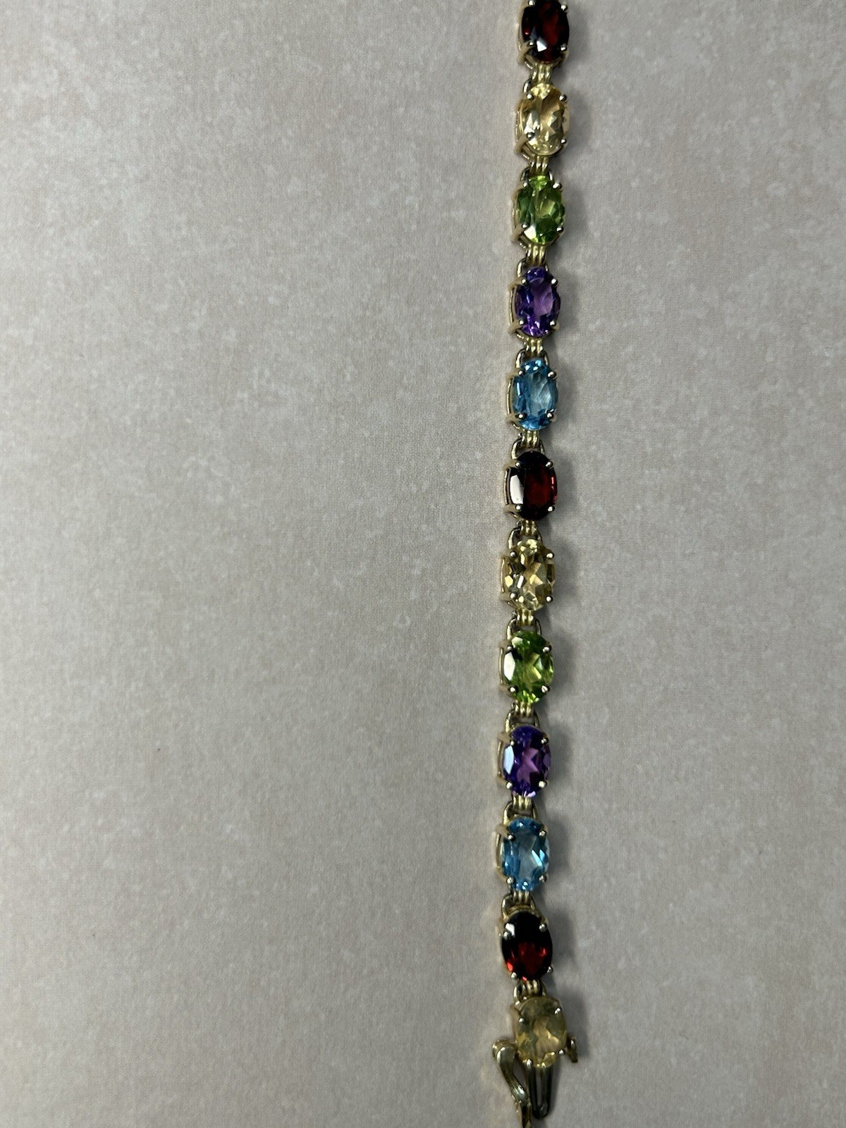 10K SOLID YELLOW GOLD  OVAL-CUT MULTI-GEMSTONE TE… - image 4