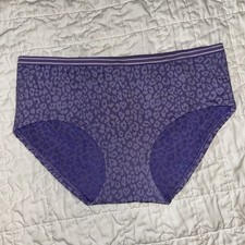 New NWT Victoria's Secret Black Hiphugger Panties Purple Animal Print Large L