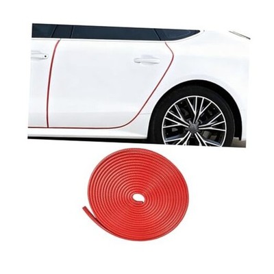Car Door Edge Guard, 16FT No-Glue U-Shaped Anti-Collision Vehicle Door Trim Red