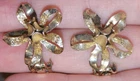 Vintage Coro Goldtone Flower Textured Clip Earrings Costume Jewelry