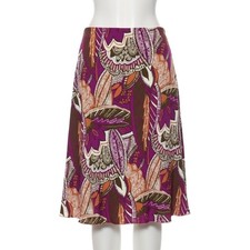 LARGE Vintage Purple Orange Midi Skirt Elastic Waistband Whimsical 90's y2k