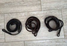 Misc. Lot of 3 Pair Leather English Horse Reins - Braided and Curb