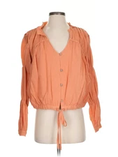 NWT Love, Whit by Whitney Port Women Orange 3/4 Sleeve Blouse S