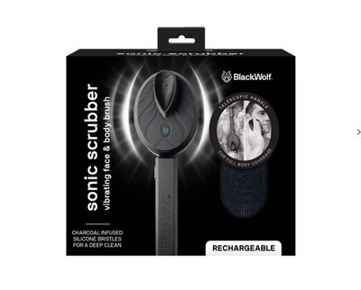 Black Wolf Rechargeable Vibrating Face and Body Brush Sonic Scrubber