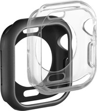 Insignia- Bumper Cases for Apple Watch 42mm 2-Pack - Black/Clear