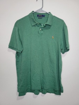 Polo Ralph Lauren Pima Soft Touch Polo Shirt Mens Large Green Custom Fleash Pony