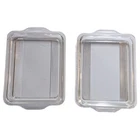 Vintage Pyrex 503-C Lid Only Lot Of 2 Split Rib Replacement Glass Lip chips