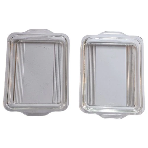 Vintage Pyrex 503-C Lid Only Lot Of 2 Split Rib Replacement Glass Lip chips