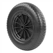 KCT 14" (3.50 - 8) PUNCTURE PROOF / SOLID HEAVY DUTY PU WHEELBARROW CARTS WHEEL