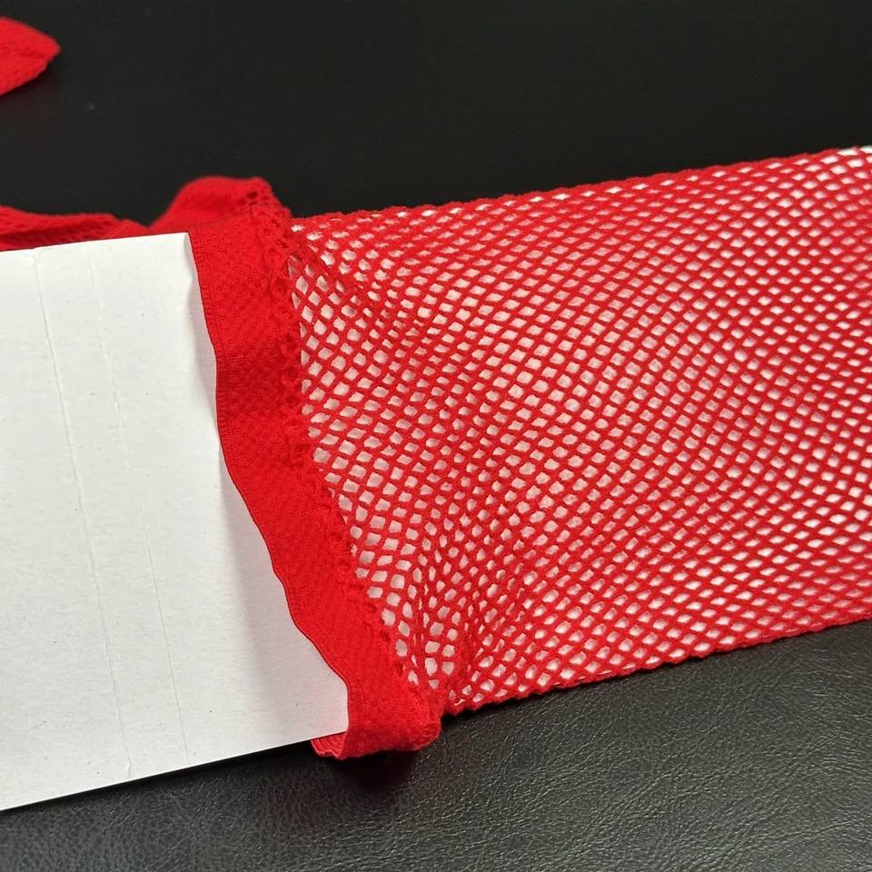 Medias hasta el muslo puño fino rojo talla única disfraz de Halloween festival de baile Foto 2 de 4