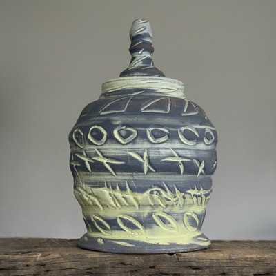 Vintage Abstract Expressionist Monumental Jar by Arnie Zimmerman, Signed (1982)