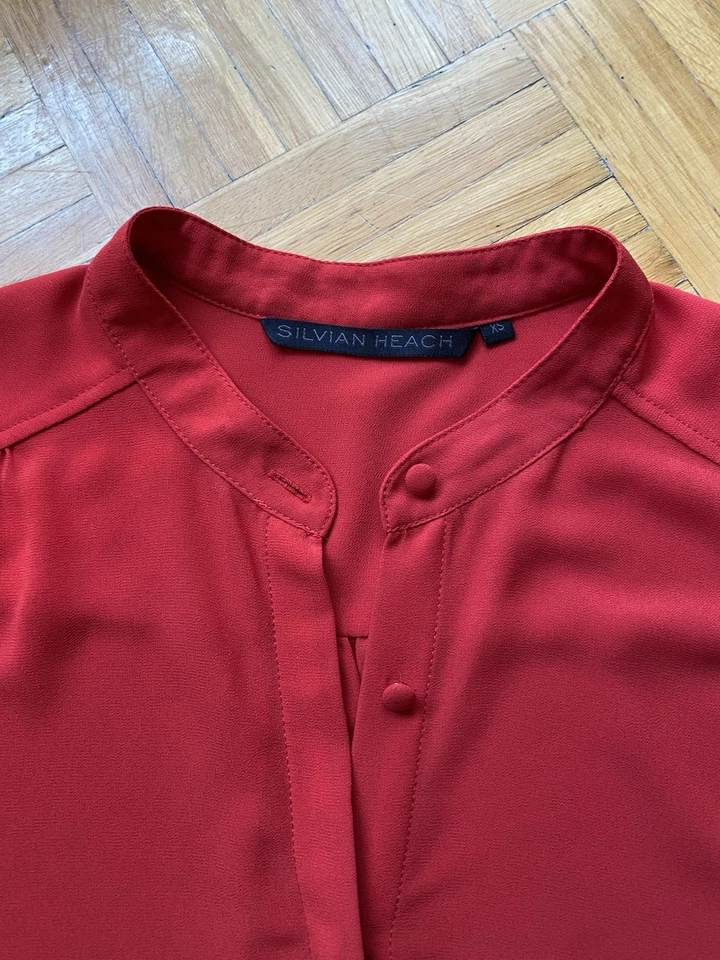 Silvian Heach edle Chiffon Bluse rot Gr.XS 34 36 TOP! - Bild 2 von 4