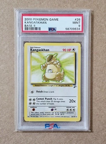 2000 Pokemon Base Set 2 #26 Kangaskhan PSA 9 MINT Rare Non Holo Vintage