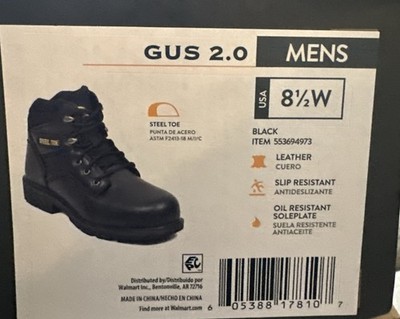 Brahma Gus 2.0 Mens Black Leather Steel Toe Work Boots 8W Slip Oil Resistant Brahma Men main image 2