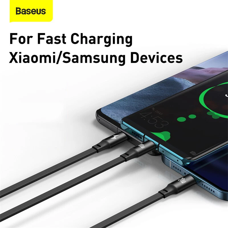 Baseus 100W 3 in 1 USB C Fast Cable Retractable Cord For iPhone Micro USB Type C - Image 3 of 4