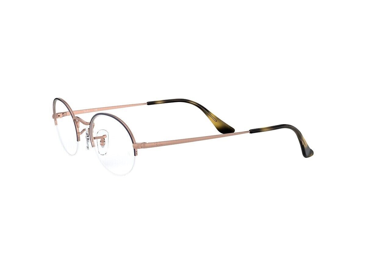 New Ray-Ban Oval Half Rimless Eyeglasses RB6547 3035 52 22 145