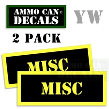 MISC Ammo Can Box Decal Sticker bullet ARMY Gun safety Hunting Labels 2 pack YW