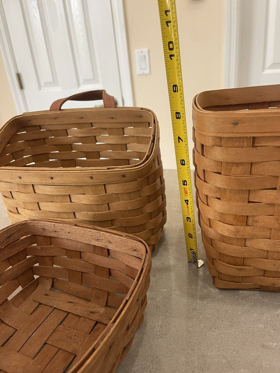 Longaberger ロンガバーガー バスケット 3個セット 極美品 ビンテージ ハンドメイド ロンガバーガー バスケット Vintage