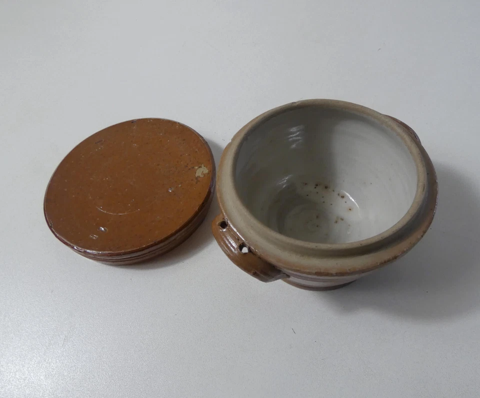 ancien saloir en grès pot à graisse conserves vintage . - Photo 3/4