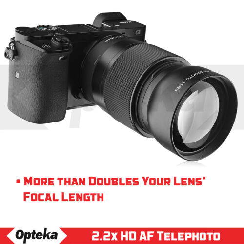 Opteka 49mm 2.2x AF Telephoto Lens for Canon EF 50mm f/1.8, Canon EF-M 15-45mm - Picture 4 of 9