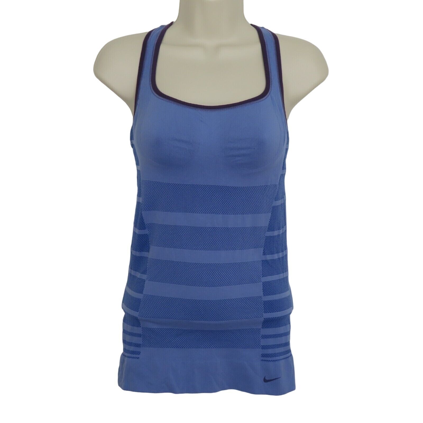 Nike Women Medium Tank Top Dri Fit Racerback Built In Bra Purple Blue Athletic