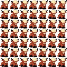 50 Pcs Mini Highland Cow Figurine Cute Statues Cow...