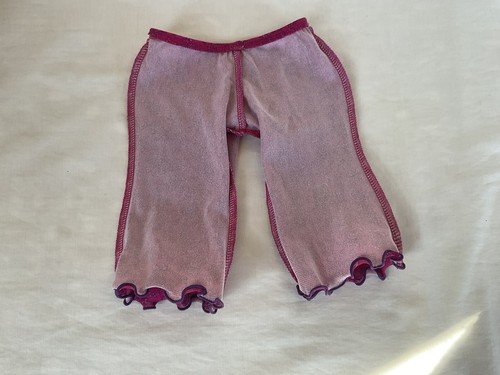 American Girl Doll Casual Pajama Pants Dark Pink Paisley Ruffle Hem - Picture 4 of 5