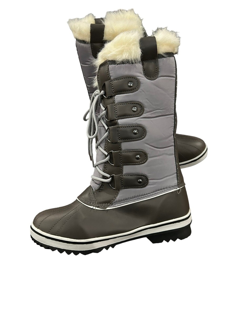 Womens Snow Boots Winter Tall Faux Fur Lined No Slip Waterproof