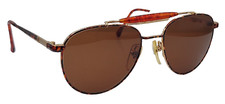 Vintage Guess Tortoise Gold Round Pilot Metal Sunglasses Korea W/ NEW LENSES 