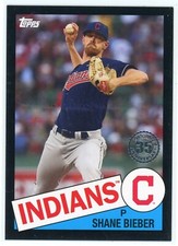 2020 Topps Series 1 Shane Bieber 1985 35th Anniversary Black Parallel 20/299 !!
