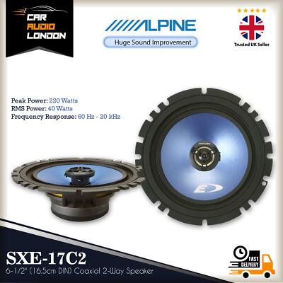Alpine SXE-17C2 6.5'' 2-Way Car Door Coaxial Speakers 220W Peak Power, 40W RMS