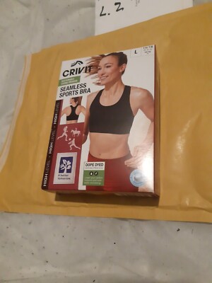 Neu Crevit Workout Seamless Sport BH Gr. L 16-18, 44,46 schwarz kostenloser Versand 