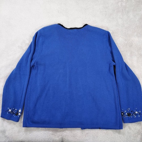 Dressbarn Cardigan Sweater Womens Large Floral Simple Casual Academia Granny - Picture 7 of 11
