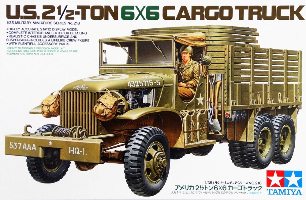 Tamiya 35218 1/35 Military Model Kit WWII U.S CCKW 2.5 Ton 6x6